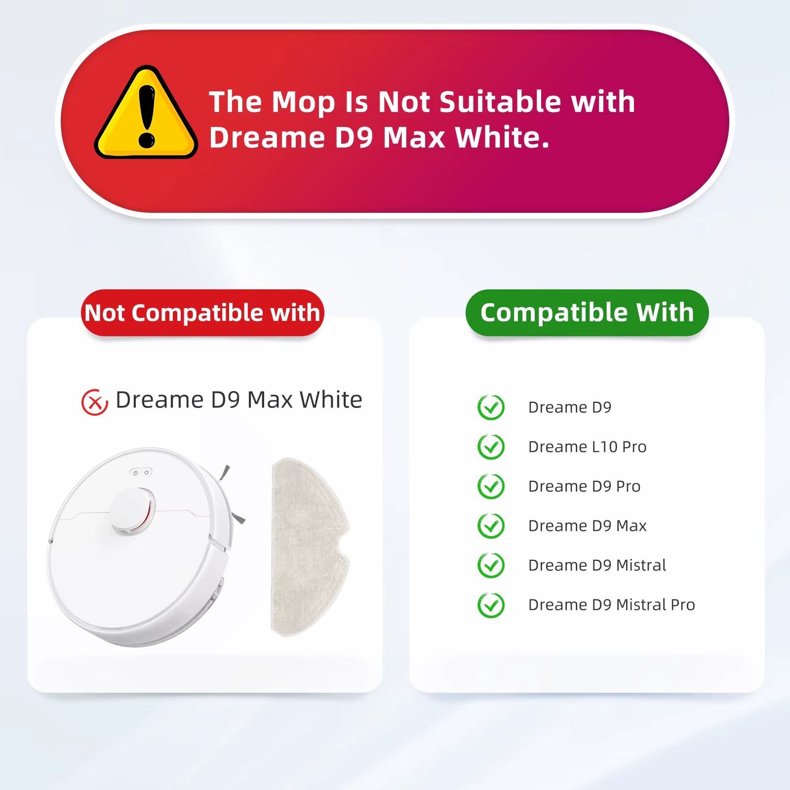 Compatible avec (Dreame D9, D9 Max, L10 Pro, Trouver LDS Finder) Accessoires : brosse principale, br