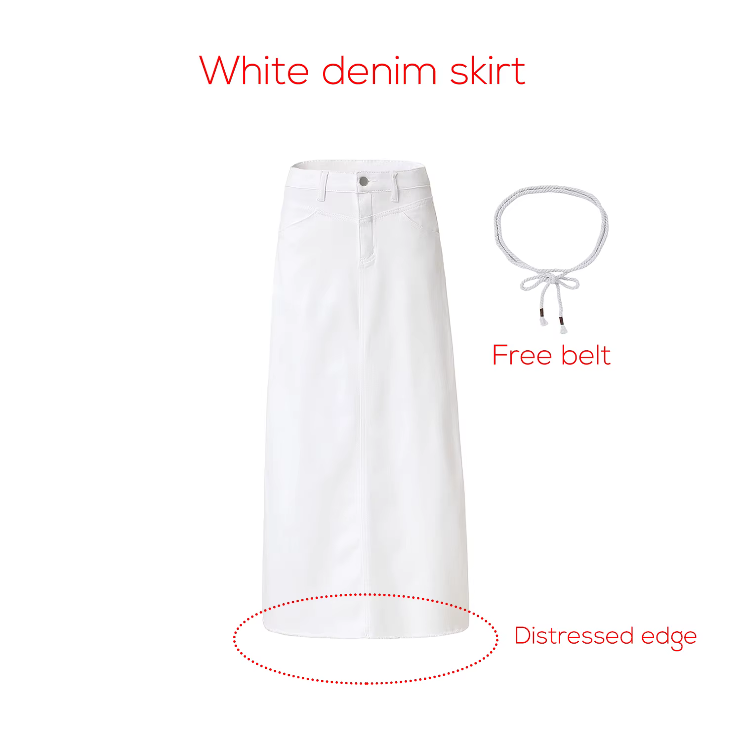 Jupe en denim de coton pour femme AP SS26, élégante