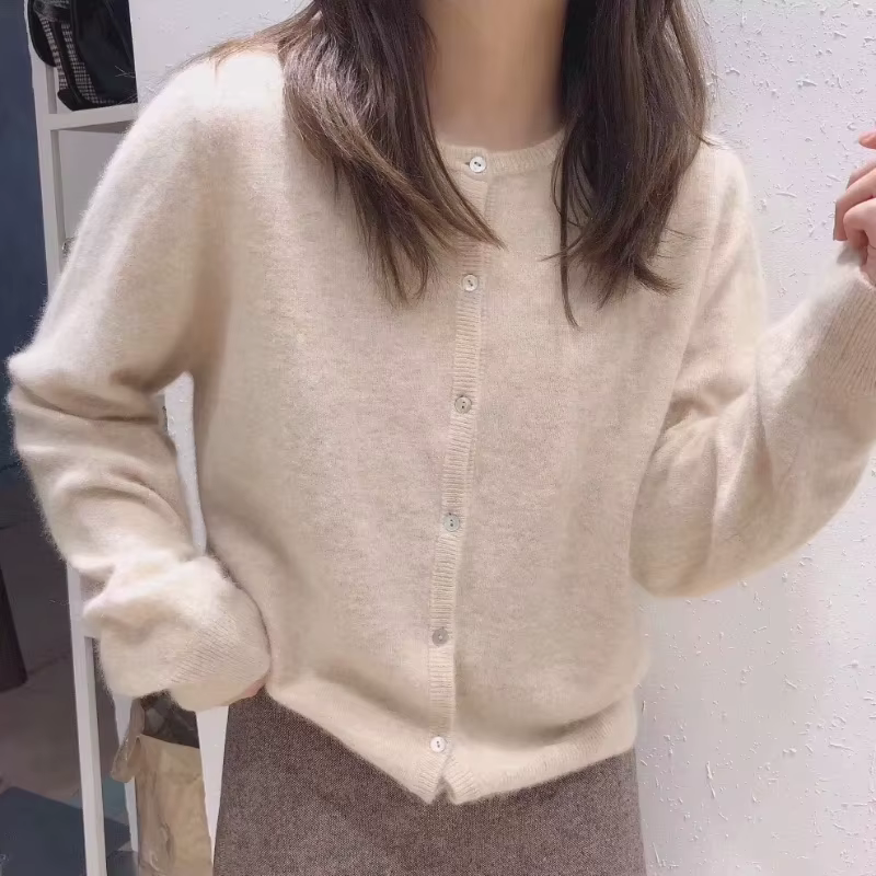 Cardigan tricoté à manches longues pour femme, haut Vintage Y2k, coréen, mode automne-hiver, col ron