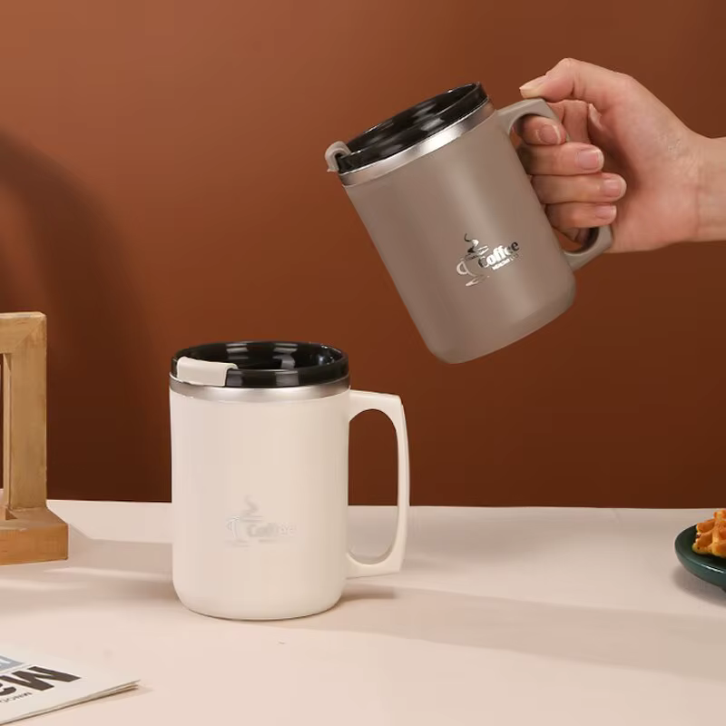 Tasse à café au lait en acier inoxydable, Double paroi, tasses et tasses d'eau isolées thermiques, t
