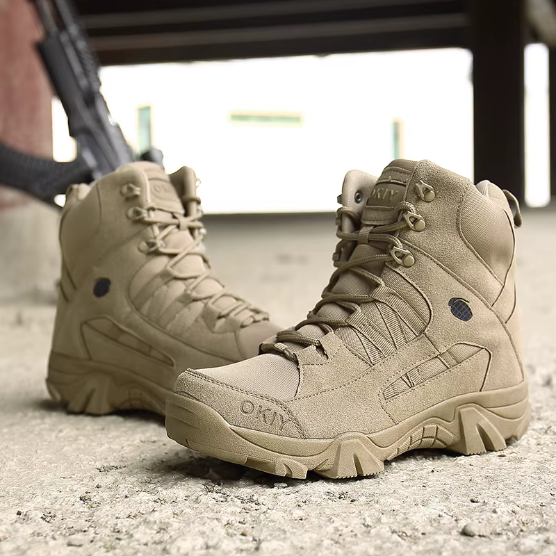 2025 mode hommes désert Combat bottes en plein air en cuir chaussures de randonnée hommes chasse tra