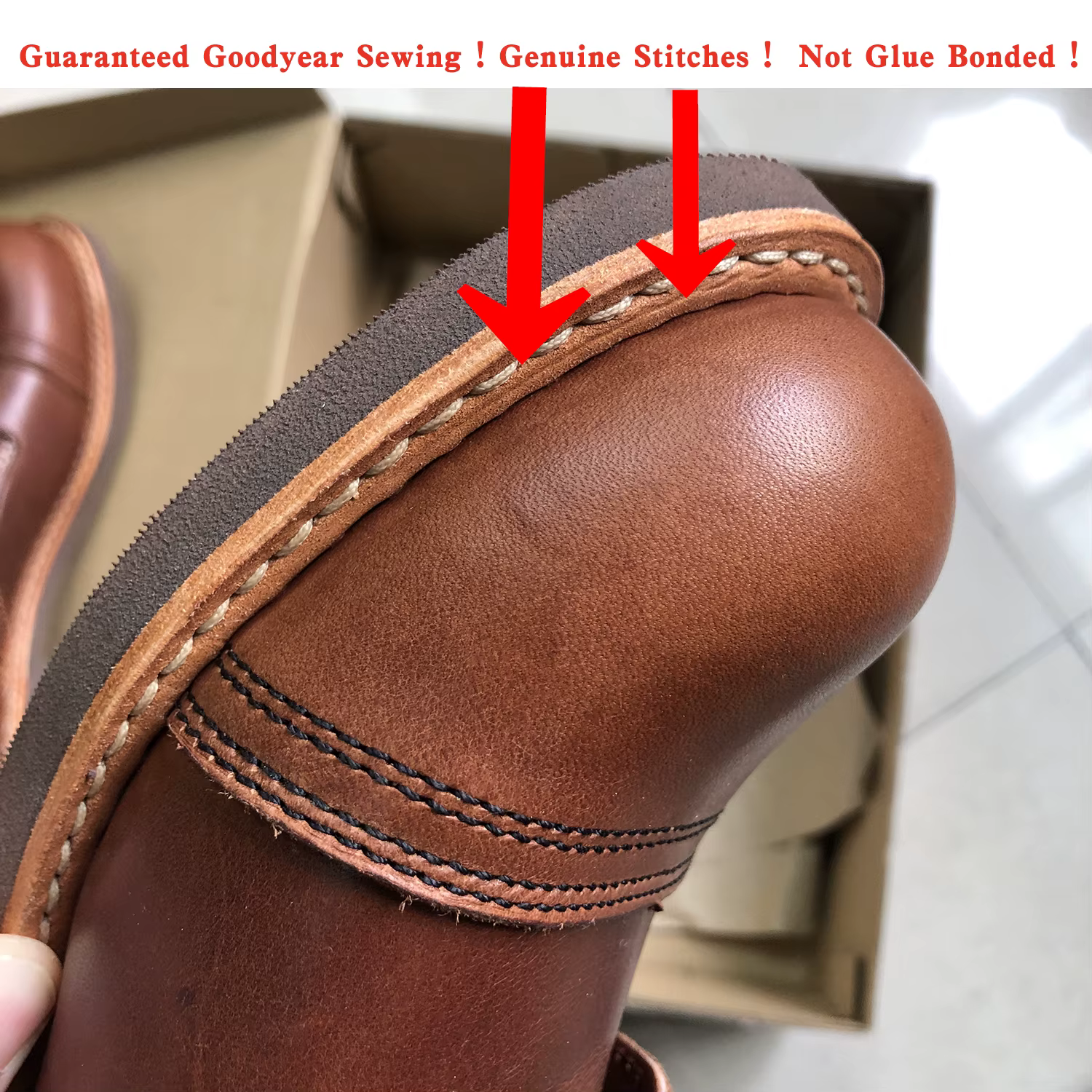 Bottes de moto robustes pour hommes, durables, soudées Goodyear, Vintage, huile, cuir véritable, Pun