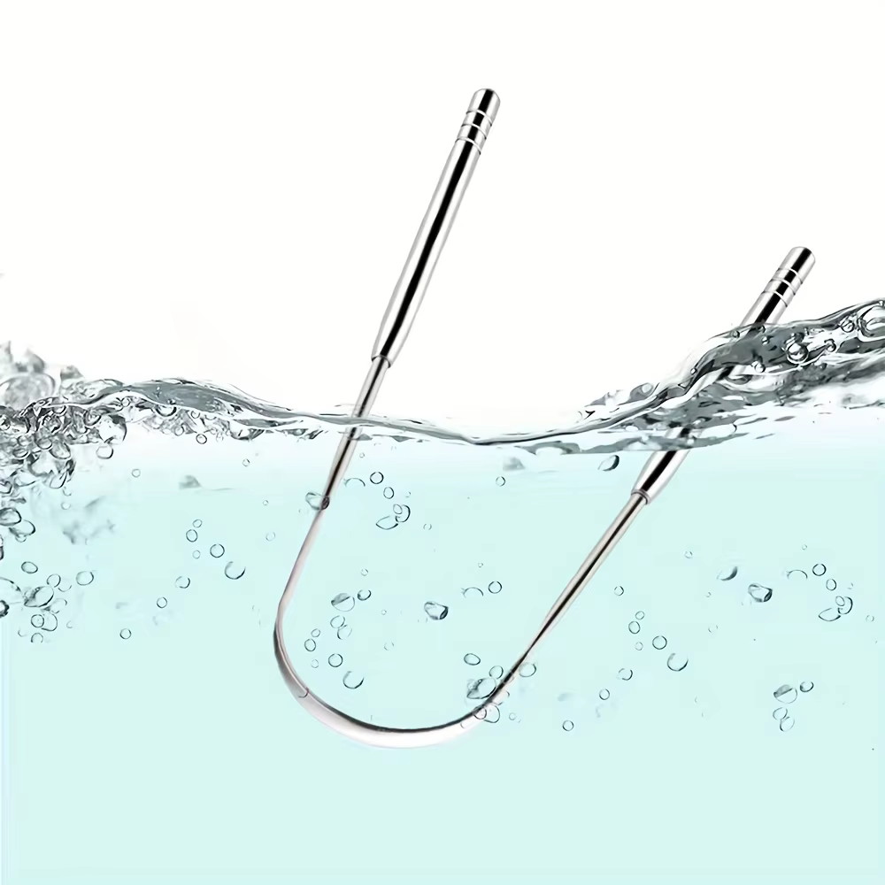 Grattoir de nettoyage de langue en acier inoxydable, 1/2/6 pièces, réutilisable, revêtement de langu