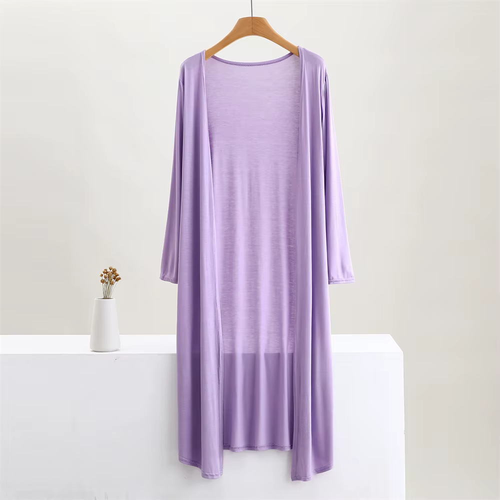 Été automne 12 couleurs femmes Modal Long Cardigan femme coton pull Cardigans à manches longues femm