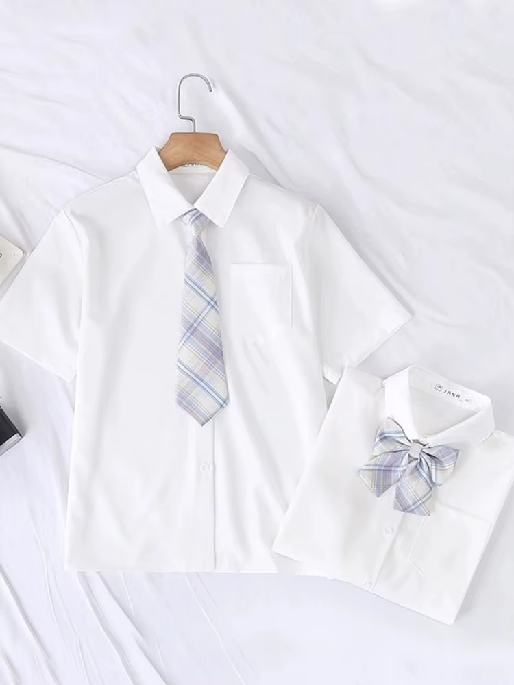 JMPRS – chemise blanche d'été pour femmes, manches courtes, Style JK Preppy, japon, filles, hauts Ha