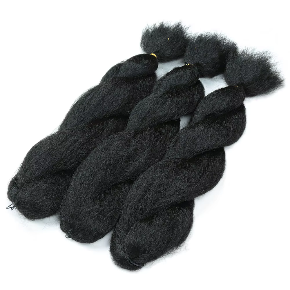 Mèches synthétiques au Crochet Vixen 26 pouces, cheveux crépus et lisses au Crochet pour femmes noir