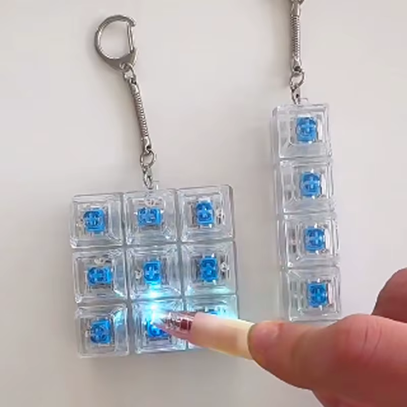 Jouets anti-stress pour clavier, capuchons de touches en cristal LED, porte-clés, gadget pour les do