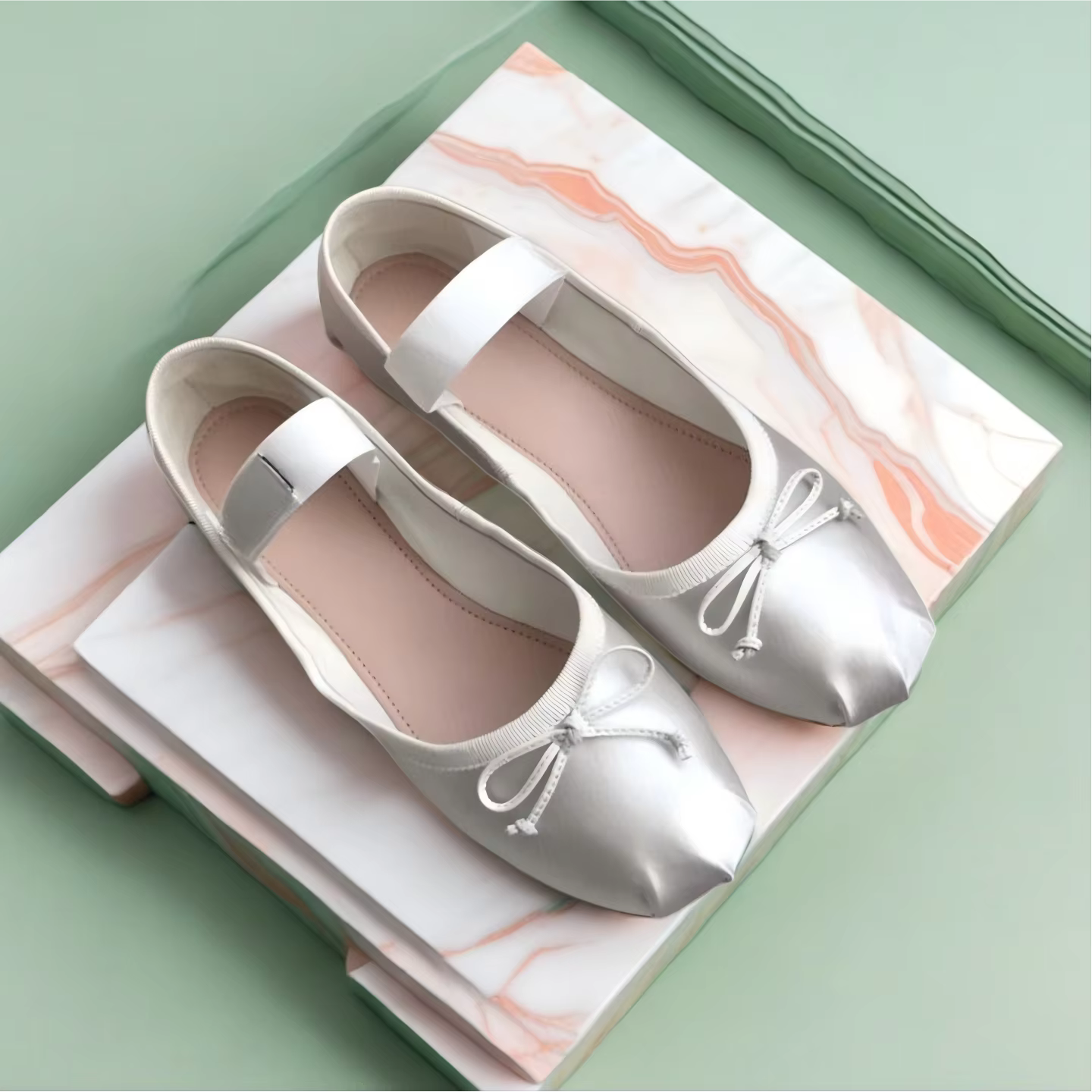 Ballerines pour femmes printemps/été avec talon nœud papillon et style Mary Jane à découpe basse en