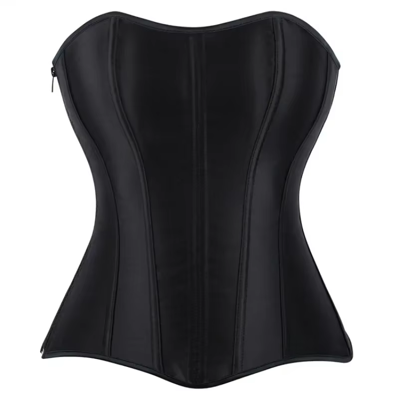 Sexy femmes Corsets Bustiers haut Satin Style Vintage Corselet surbuste Sexy à lacets fermeture écla