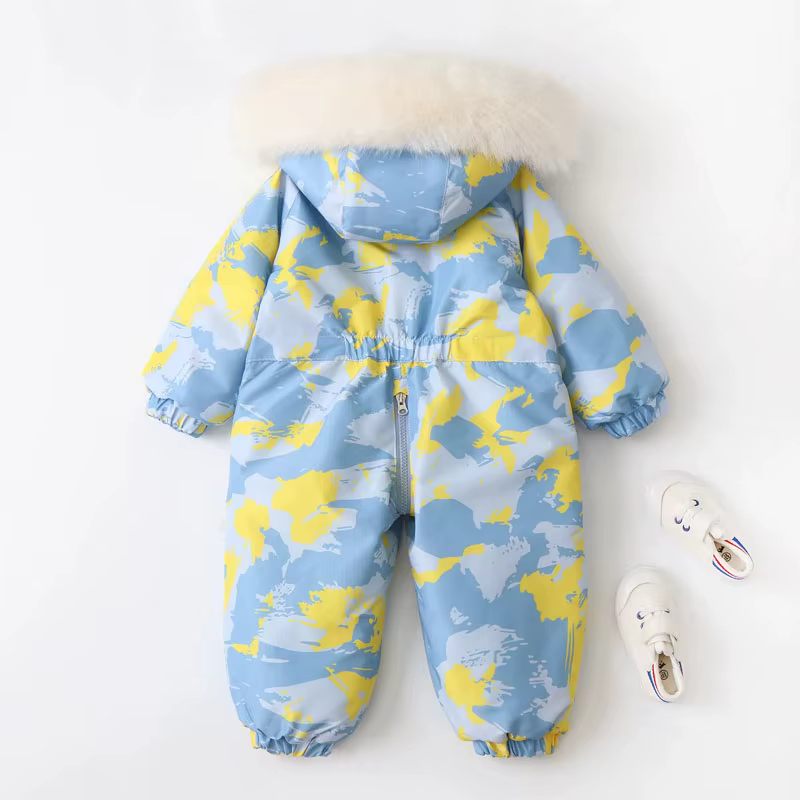 Barboteuse à capuche pour enfants, combinaison de neige légère imprimée Camouflage à 30 degrés, comb