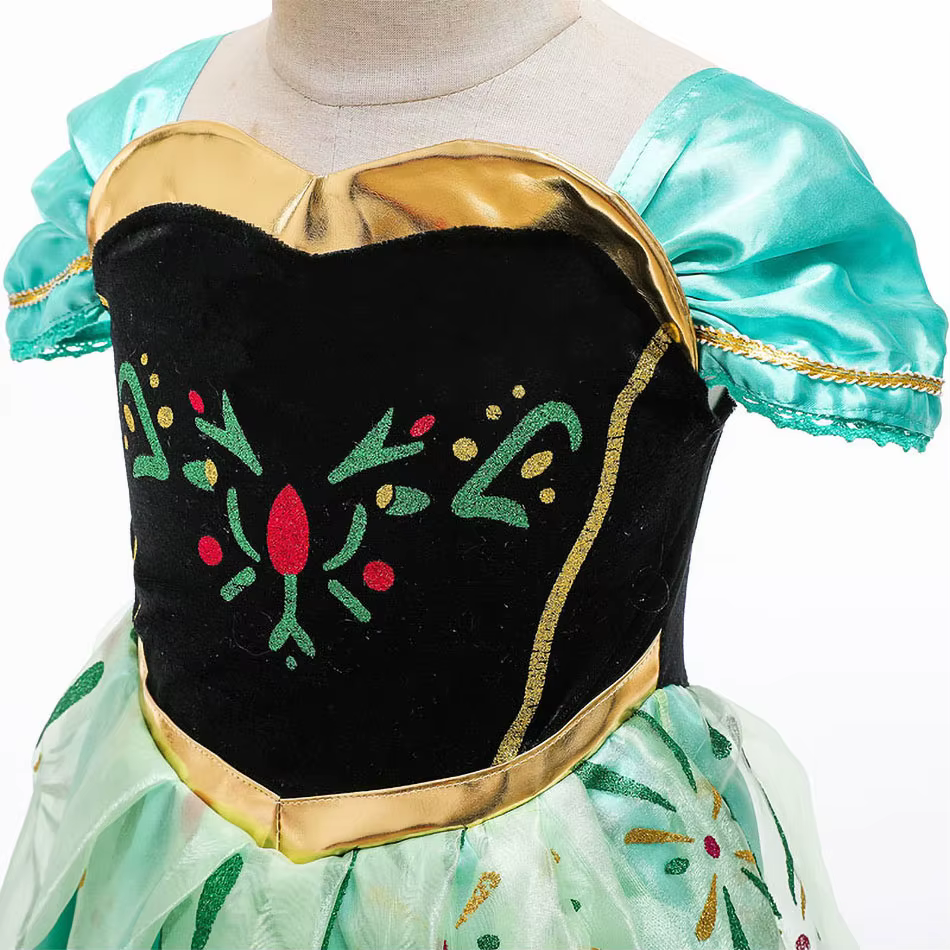 Robe Prinçesse Fille Anna Pour Enfants, Costume de Cosplay Pour Filles, Vêtements D'été Pour Hallowe