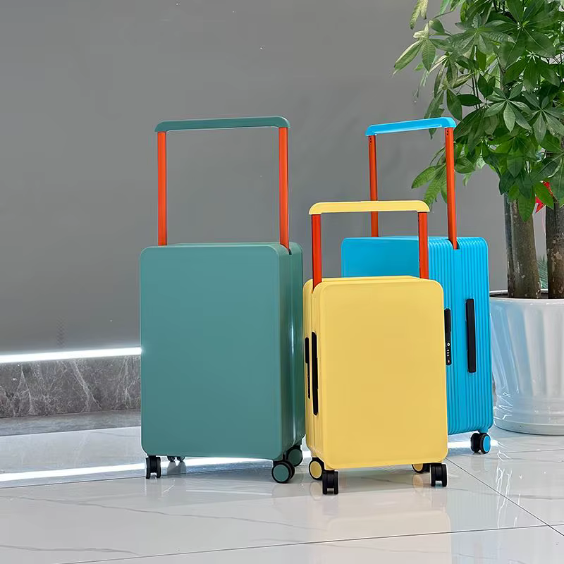 Valise à traction large, valise à tirer pour femme, valise de voyage pour homme, vérifiée en boîte, 