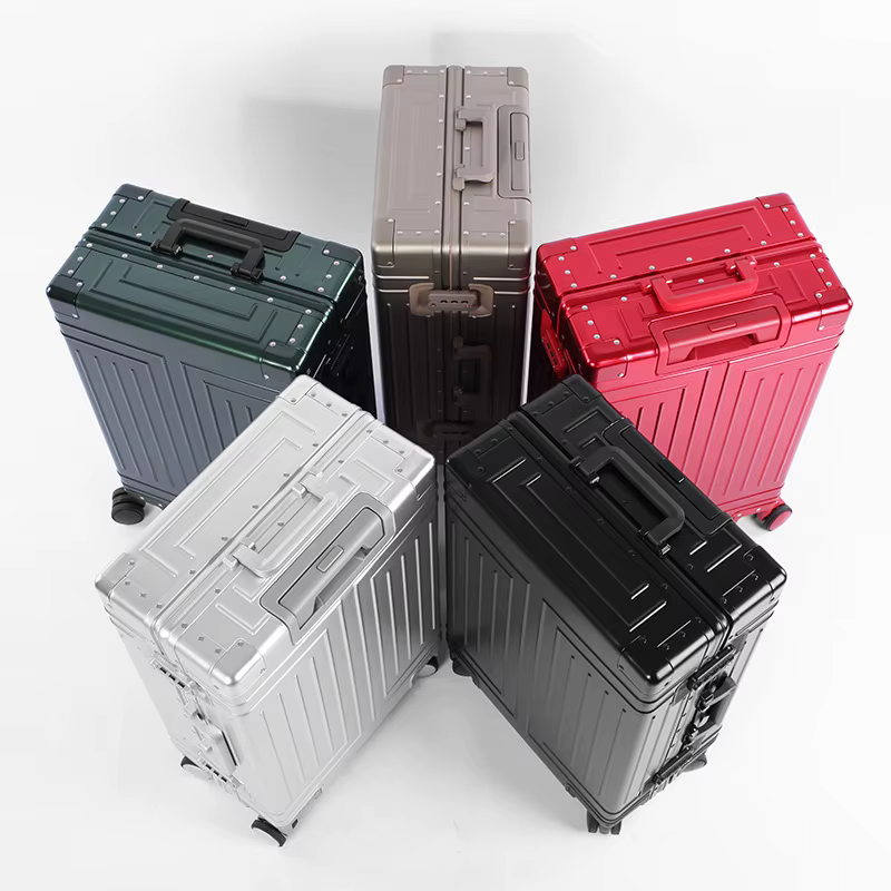 2024 capacité ensembles de bagages durables 100% valise en aluminium roues femmes fille hommes cabin