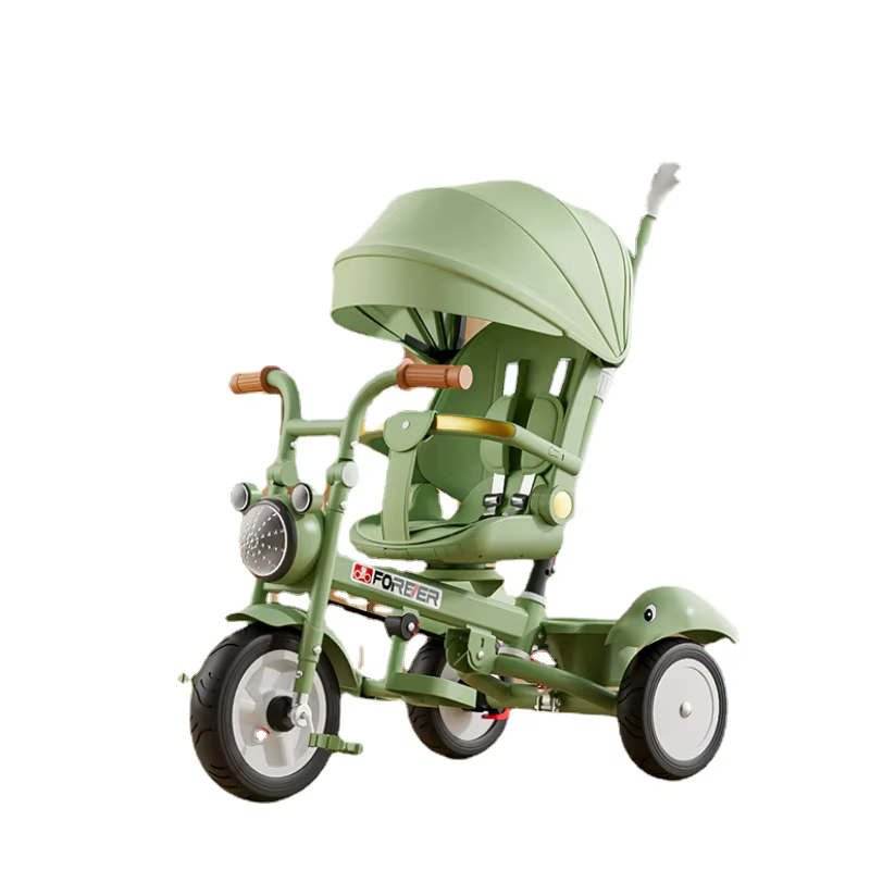 Tricycle pliable pour enfants, poussette pour bébé de 1 à 6 ans, léger, musique, titane, roue africa