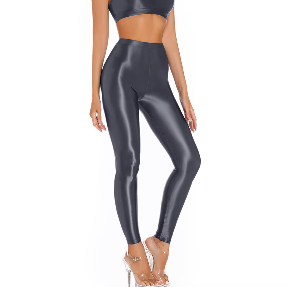 Pantalon crayon brillant Sexy, élastique, brillant, serré, lisse, transparent, collant de danse, jus