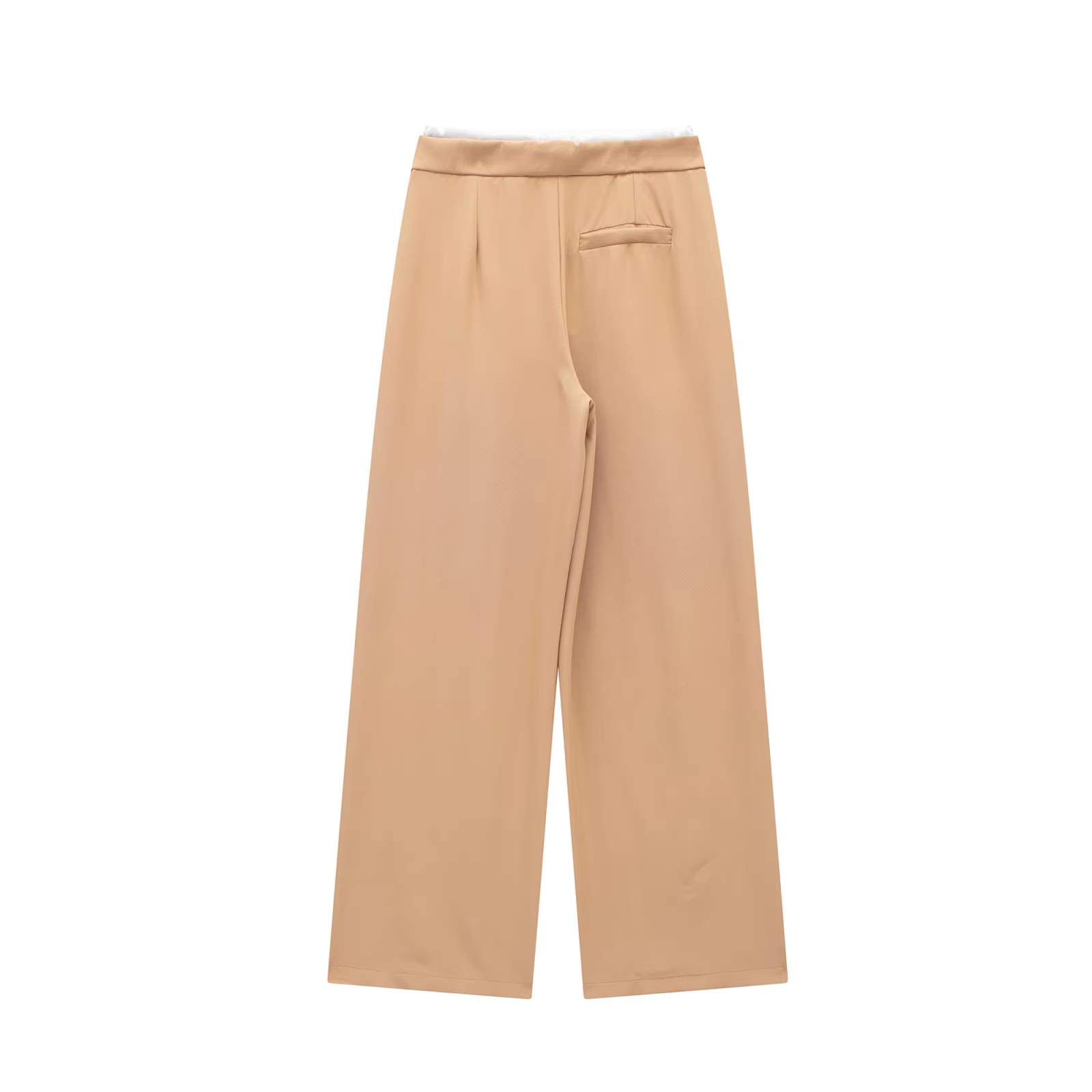 DUOPERI-Pantalon Droit Vintage à Lacets et Fermeture Éclair Latérale pour Femme, Couleur Unie, Taill