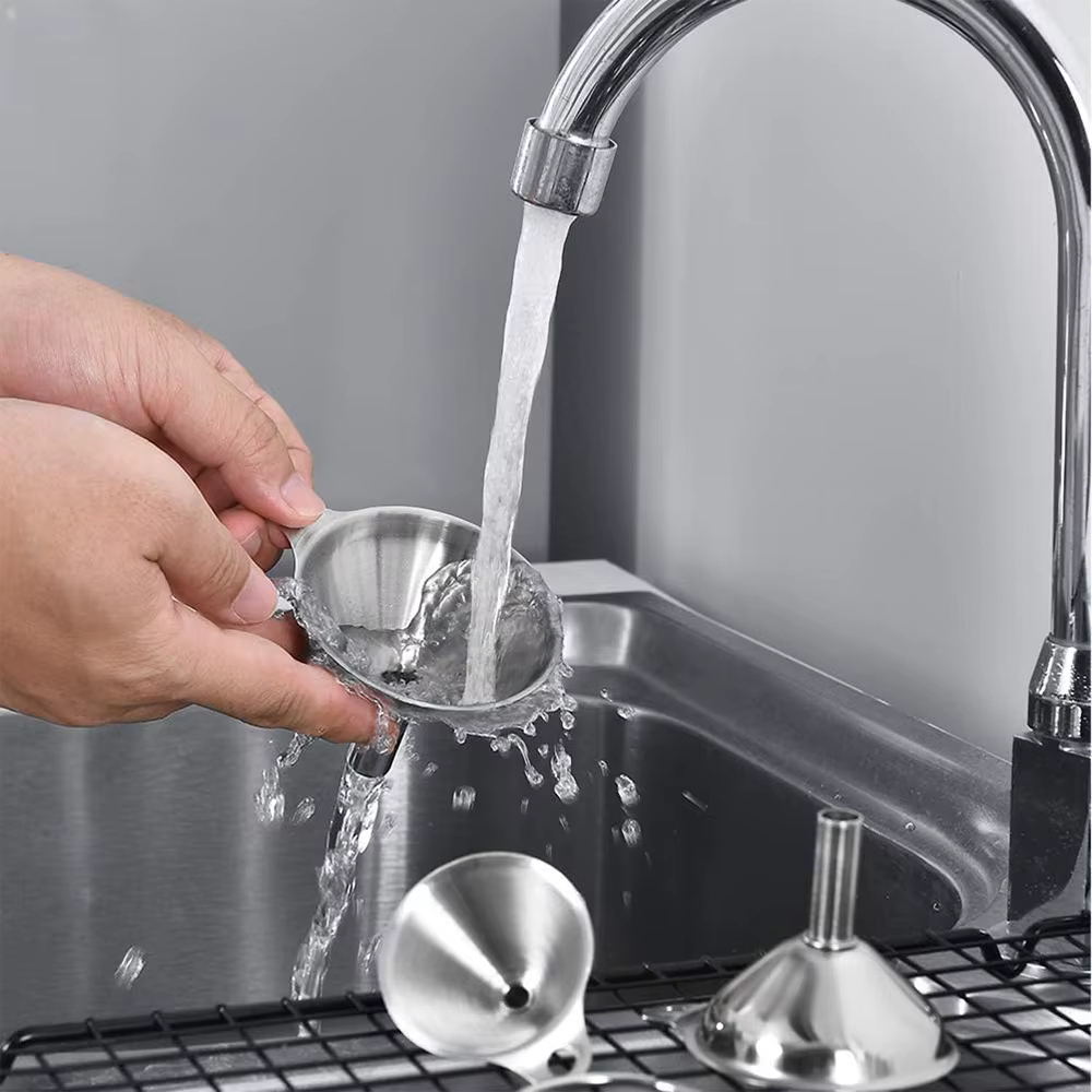 Ensemble d'entonnoirs de cuisine en acier inoxydable, 3/5 pièces, entonnoirs métalliques de qualité 