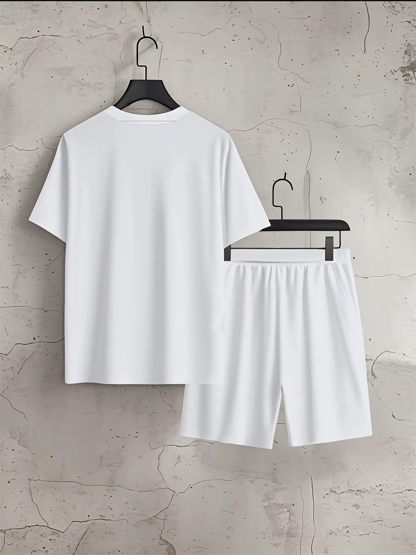 Ensemble T-shirt et short à col rond pour hommes, nouvelle mode d'été imprimé ours en peluche, doux 