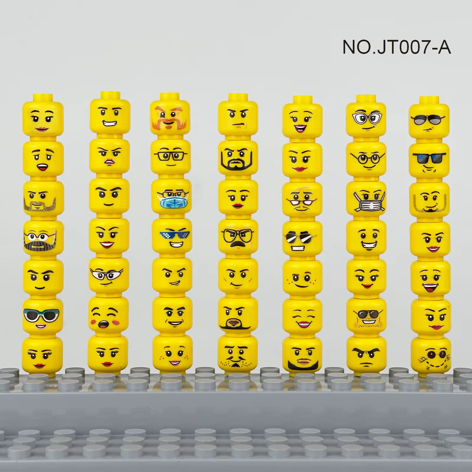 56 pcs/lot Figure tête visages créatif rire cri mignon Expression faciale briques à monter soi-même