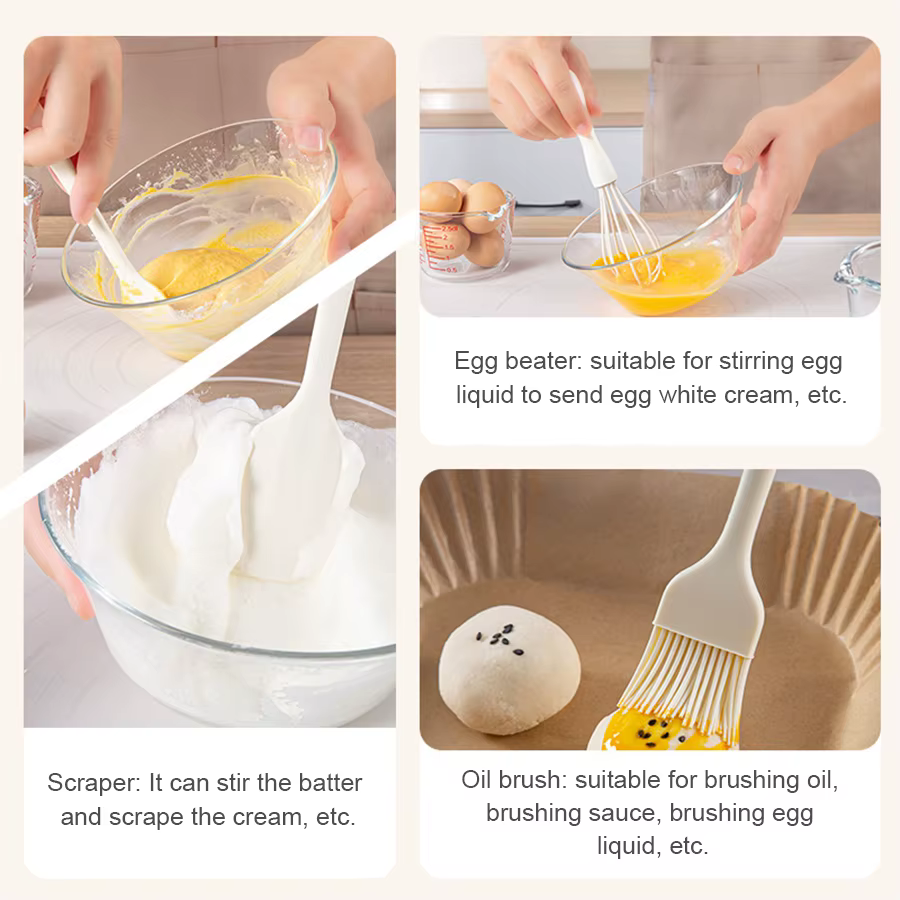 Ensemble de cuisson en Silicone, spatule à crème pour gâteaux, grattoir, fouet à œufs domestique, br