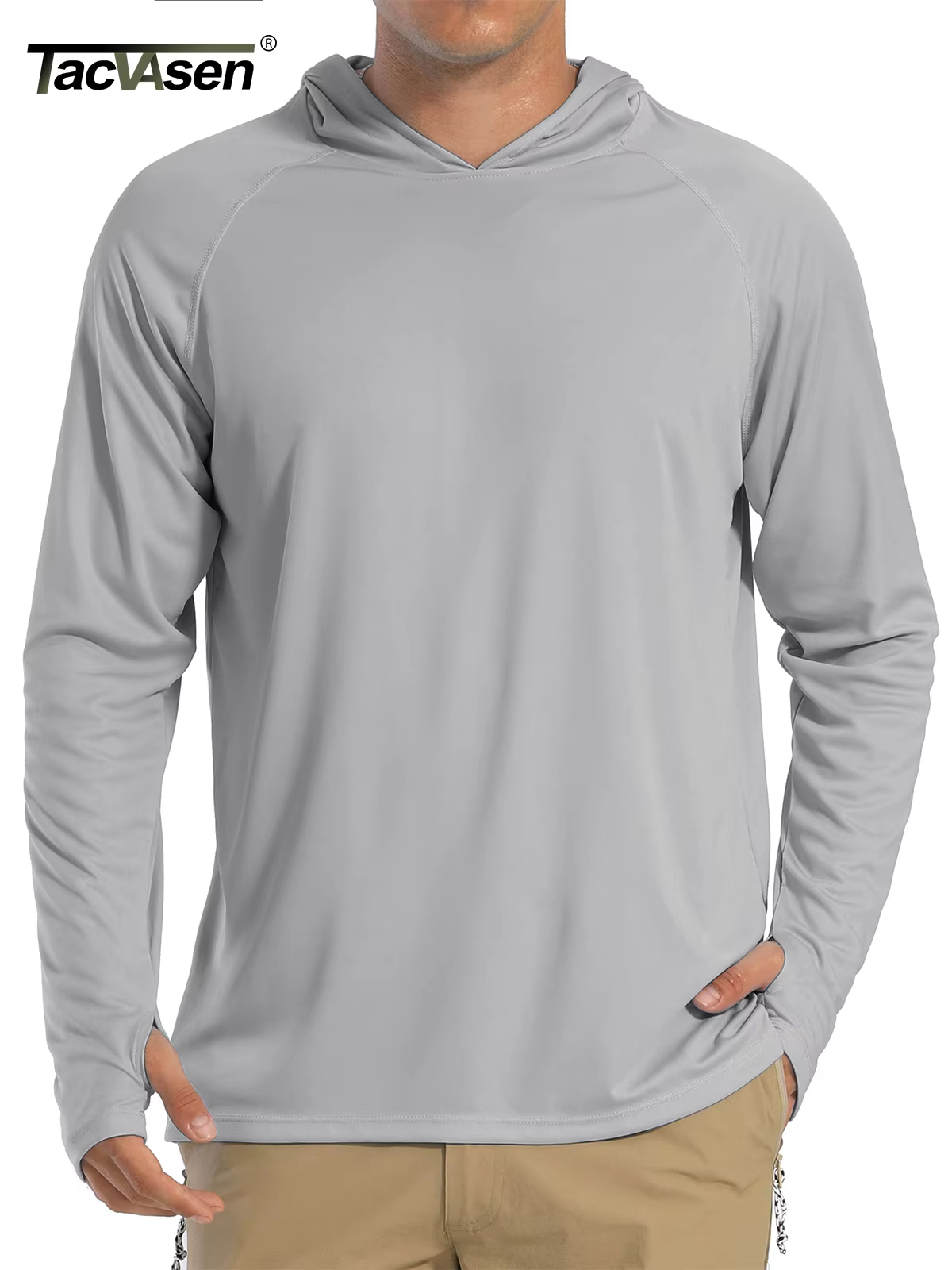 Haut de protection solaire UPF 50+ pour homme à manches longues, séchage rapide, respirant, avec tro