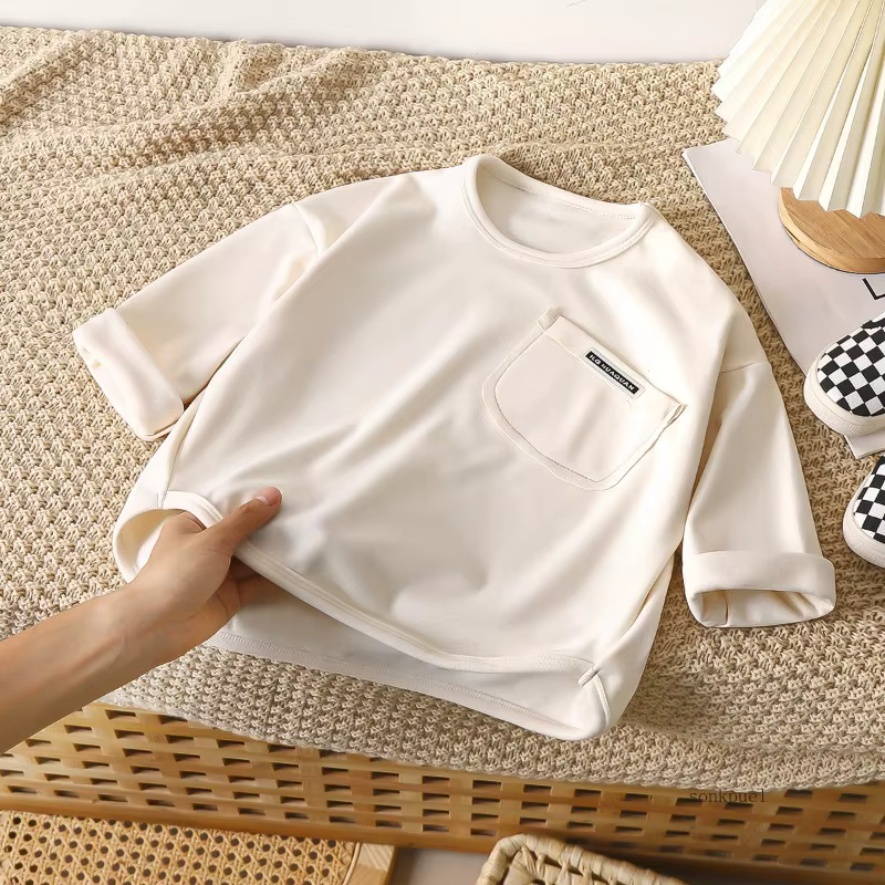 Enfants à manches longues chemise de Base garçons filles enfants haut automne garçon fille bébé col 