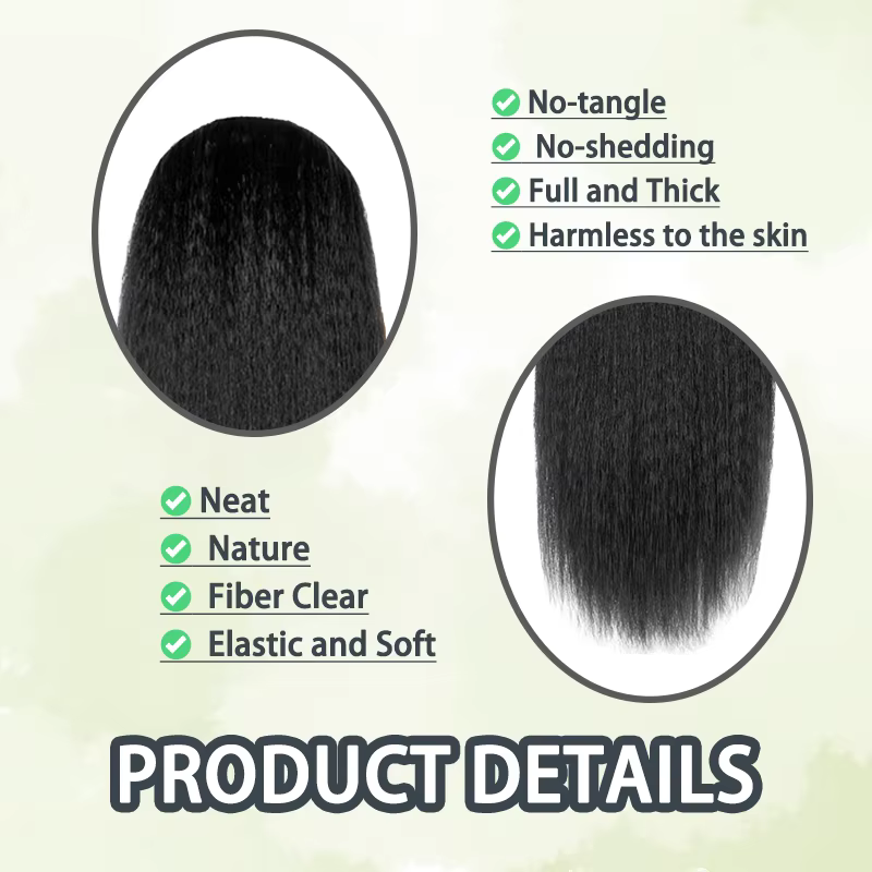 Perruque Synthétique Longue Crépue Lisse de 22/28/30 Pouces, Sans Colle, Pré-Customisée, Yaki, pour 