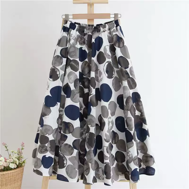 Nouvelle jupe trapèze pour femme, élégante et polyvalente, style campagnard frais, imprimé floral co