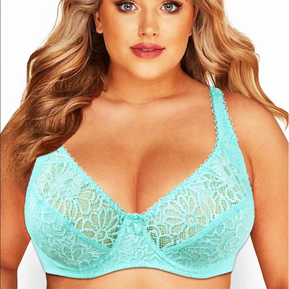 Soutien-gorge à armatures en dentelle pour femmes, lingerie féminine sexy, grande taille, bonnet BH 