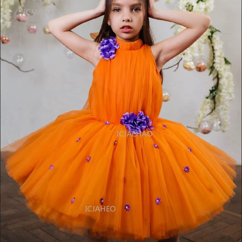 Robes de Soirée pour Filles, Robe de Princesse à Col Halter, Robe de Soirée, Robe de Cérémonie d'Ann
