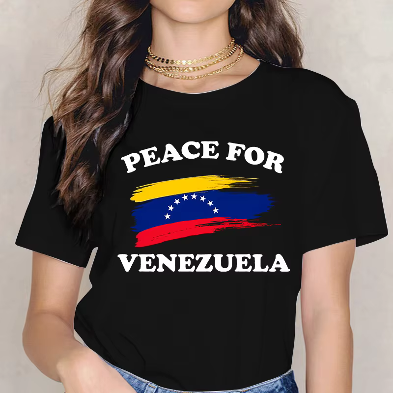 Femmes été imprimé T-shirt Venezuela Mange gothique T-shirt drôle graphique Y2k T-shirt 90s esthétiq