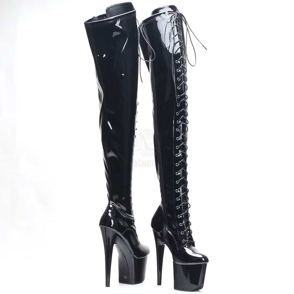 Bottes cuissardes à talon aiguille de 7 pouces avec plateforme, pour la danse exotique et la pole da