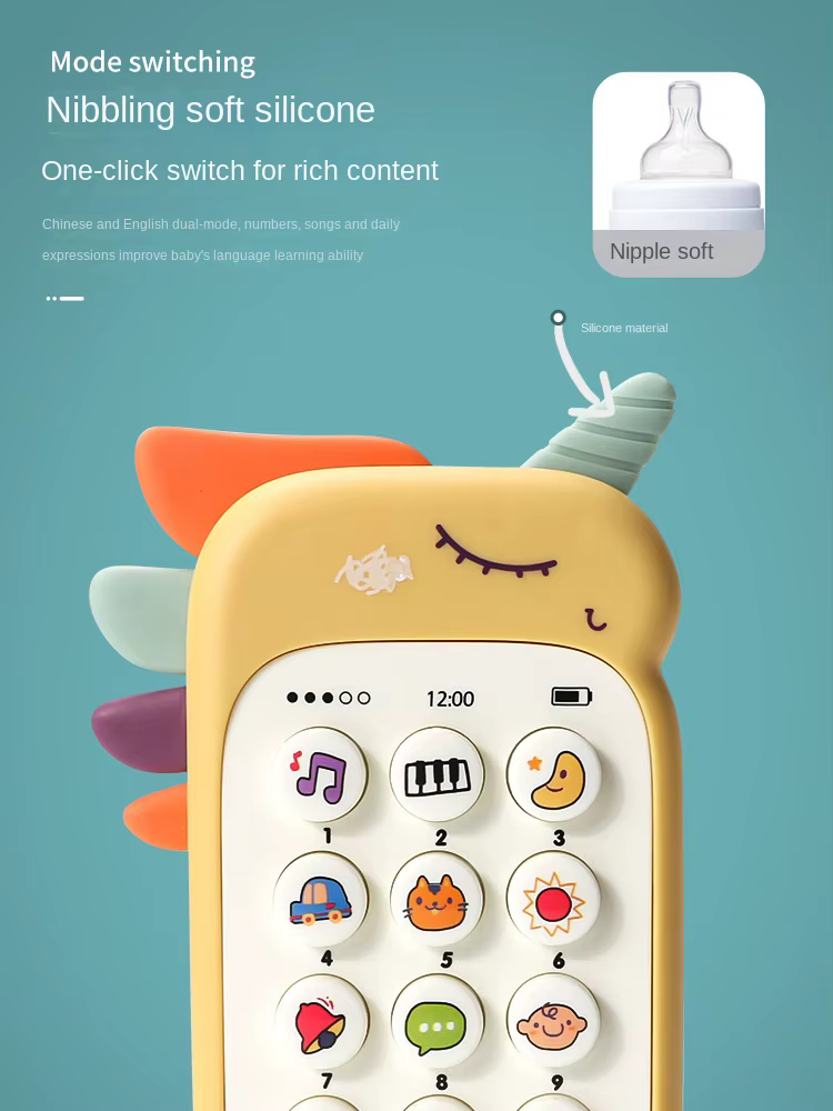 Jouet de téléphone pour bébé, son de musique, jouets de couchage avec anneau de dentition, Simulatio