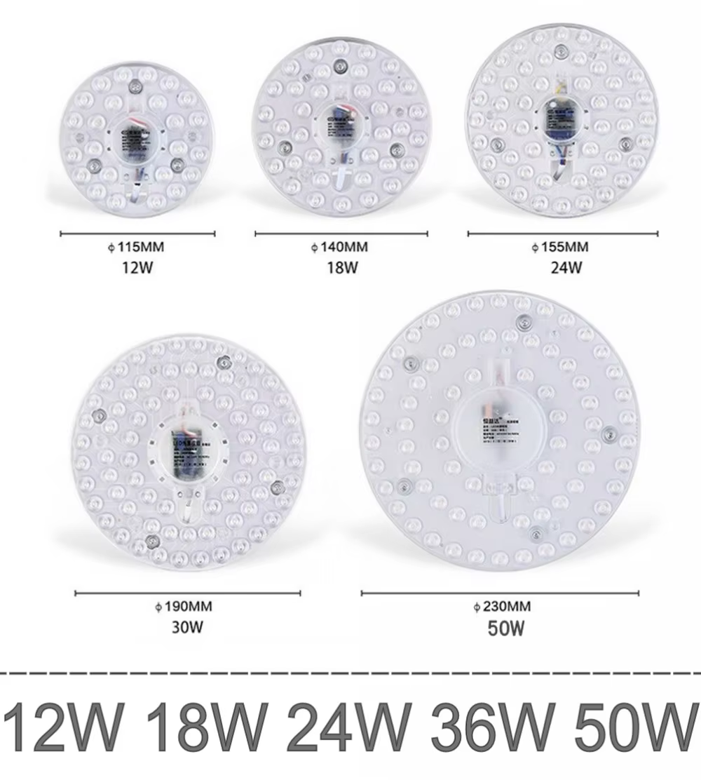 Anneau lumineux LED pour panneau circulaire, panneau de plafond rond, AC 220V, 230V, 240V, SMD, 50W,