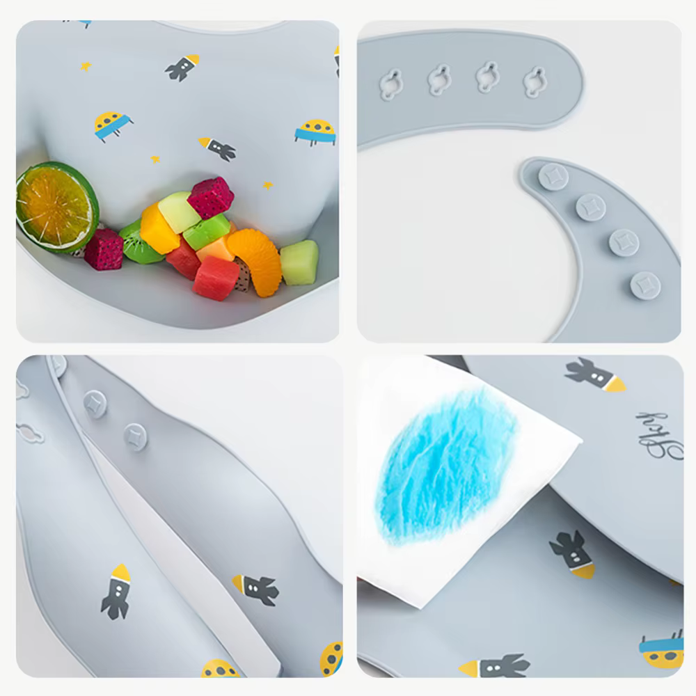 Bavoirs imperméables pour enfants, en Silicone souple, imprimé de dessin animé, réglable, pour dégus
