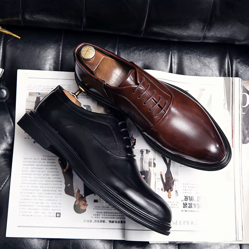 Chaussures habillées classiques pour hommes, chaussures en cuir Oxford, brogues sociales, chaussures