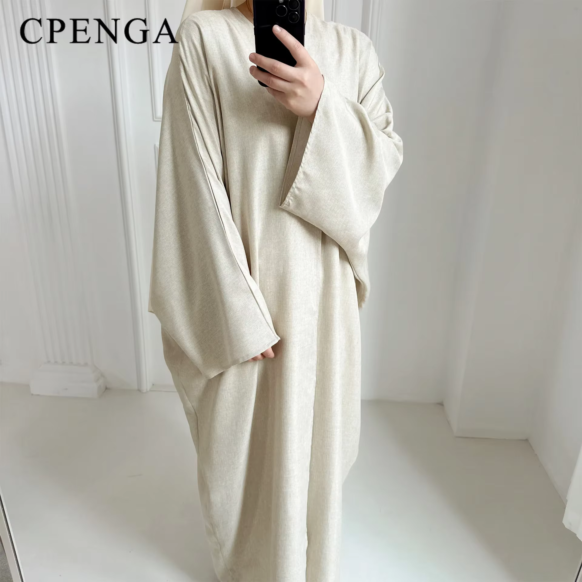 Eid Ramadan ouvert Abaya pour femmes plaine dubaï casual coton lin modeste Abayas Kimono turquie man
