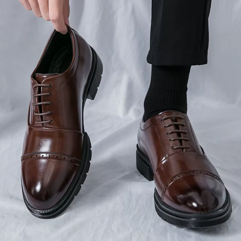 Chaussures en cuir tendance pour homme, de haute qualité, pour mariage, bureau, style brogue, chauss
