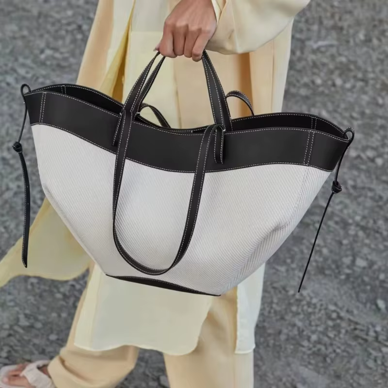 Cadeaux haut de gamme 2026 Nouveau Sac fourre-tout grande capacité en tricot avec empiècements et po