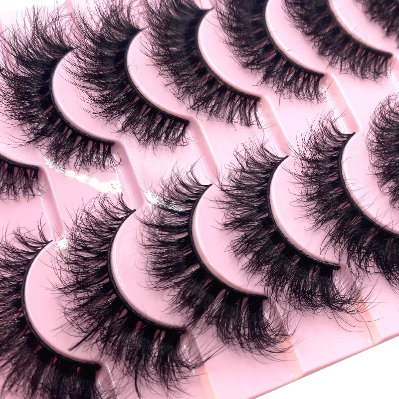 HBZGTLAD 10 paires 3D vison faux cils désordre Dense cils courts vison cils maquillage faux cils Ext