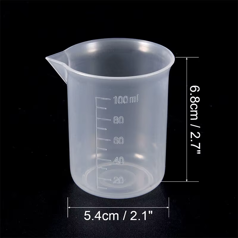Gobelets de mélange de 100ml, récipient de liquide en plastique, bécher à échelle en résine époxy, g