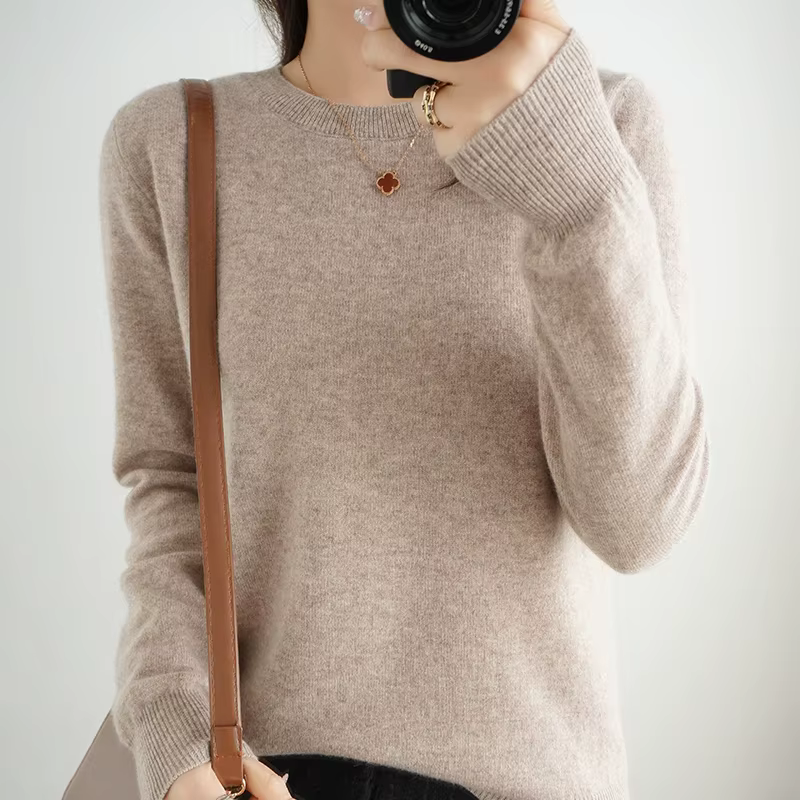 Pull fin à col rond pour femme, haut tricoté décontracté, sous-couche courte, à la mode, 18 couleurs