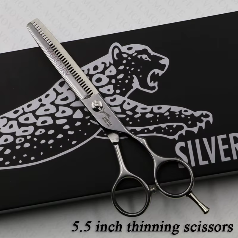 Ensemble de ciseaux de coiffure professionnels de 5.5 pouces, coupe + ciseaux de barbier amincissant