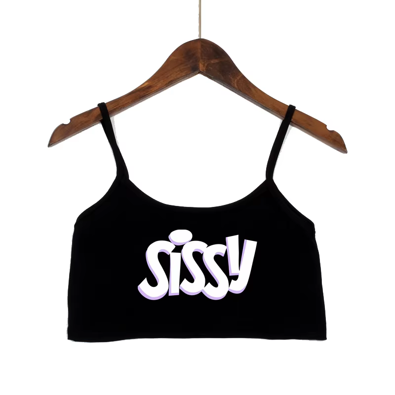 SISSY lettres haut femmes été fronde bustier tubulaire Sexy sans couture Sexy sans manches débardeur