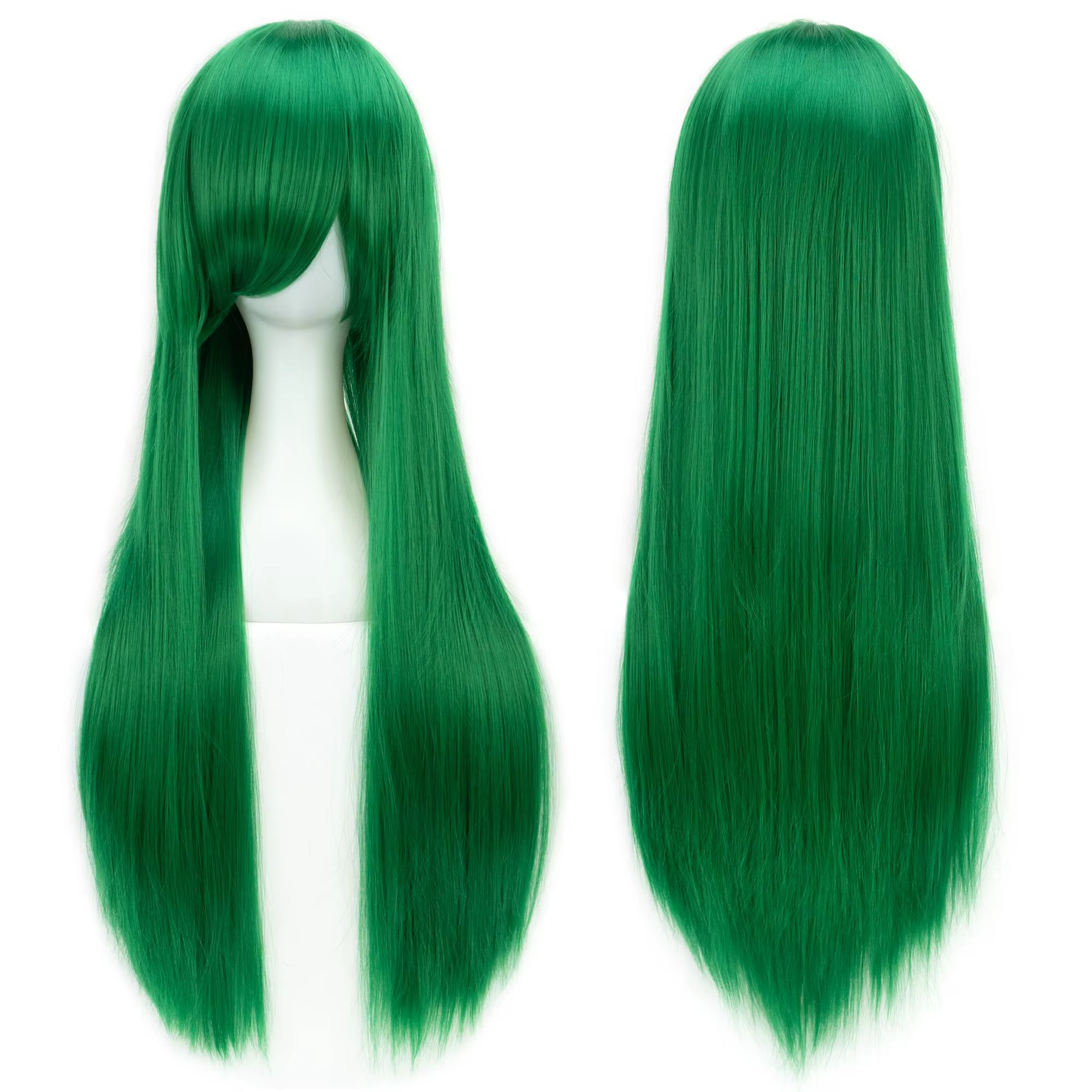 Soowee 80 cm de Long cheveux synthétiques blanc violet Cosplay perruques fête cheveux noirs perruque