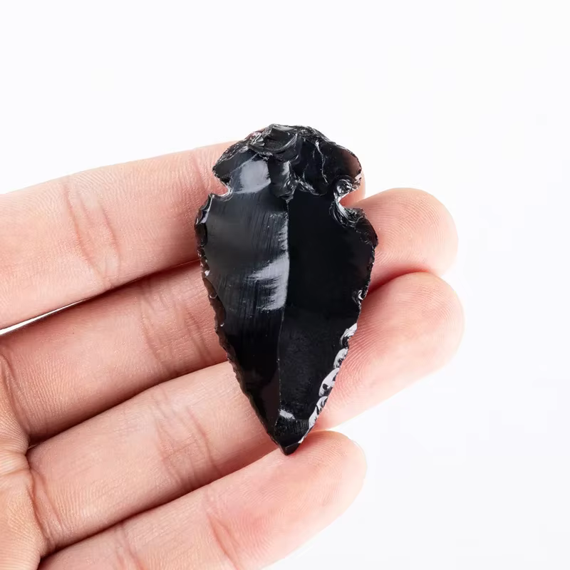 Quartz obsidienne en forme de flèche naturelle, 3 pièces, cristal d'esprit maléfique, décoration de