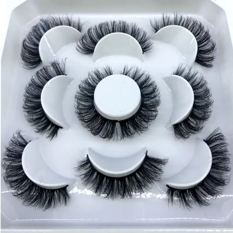 5 paires de cils moelleux 8-25mm 3D cils de vison longs et épais faux cils naturels en gros cils ven