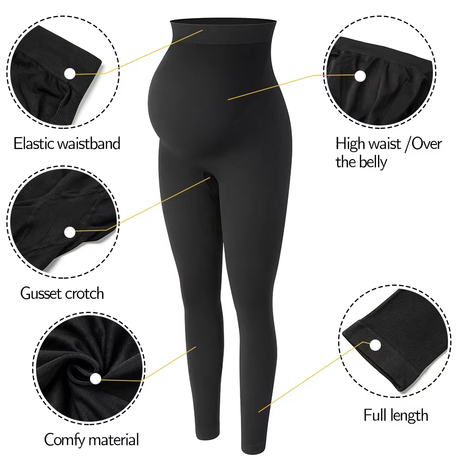 Leggings de maternité sur le ventre, pantalons de grossesse, collants de soutien du ventre taille ha
