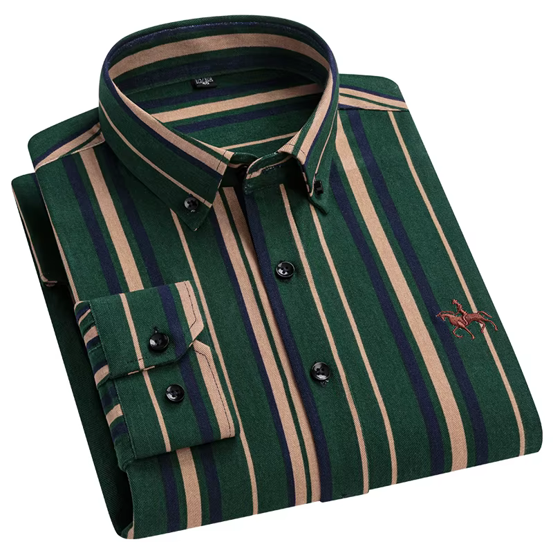 Chemise Oxford en pur coton à manches longues pour hommes, tenue d'affaires décontractée, coupe régu