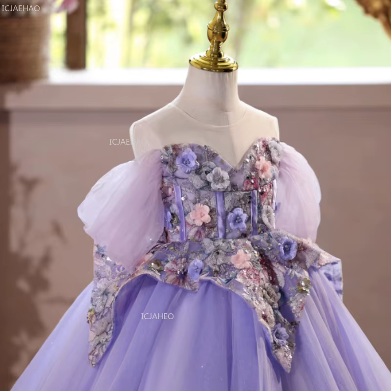 Robe de princesse pour filles, robe de soirée pour enfants, robe de cérémonie, tenue de célébration 